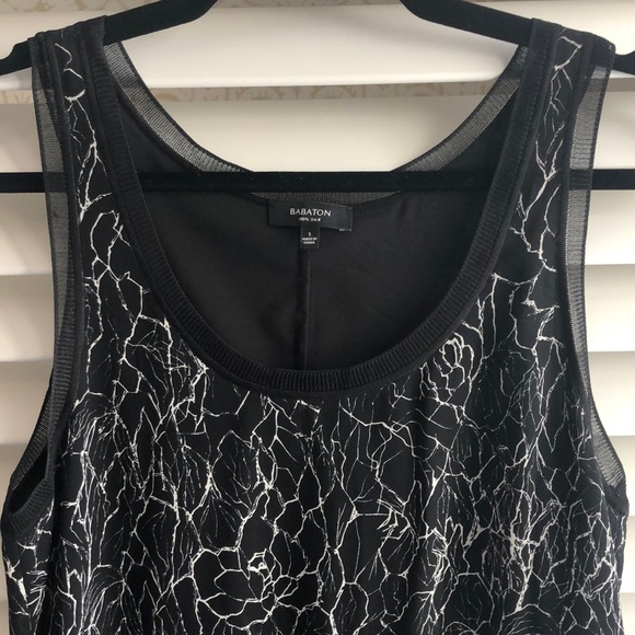 100% silk black and white printed Babaton maxi - Picture 2 of 5